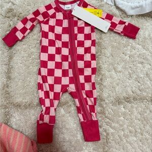 Pink Checkered Kids One Piece
